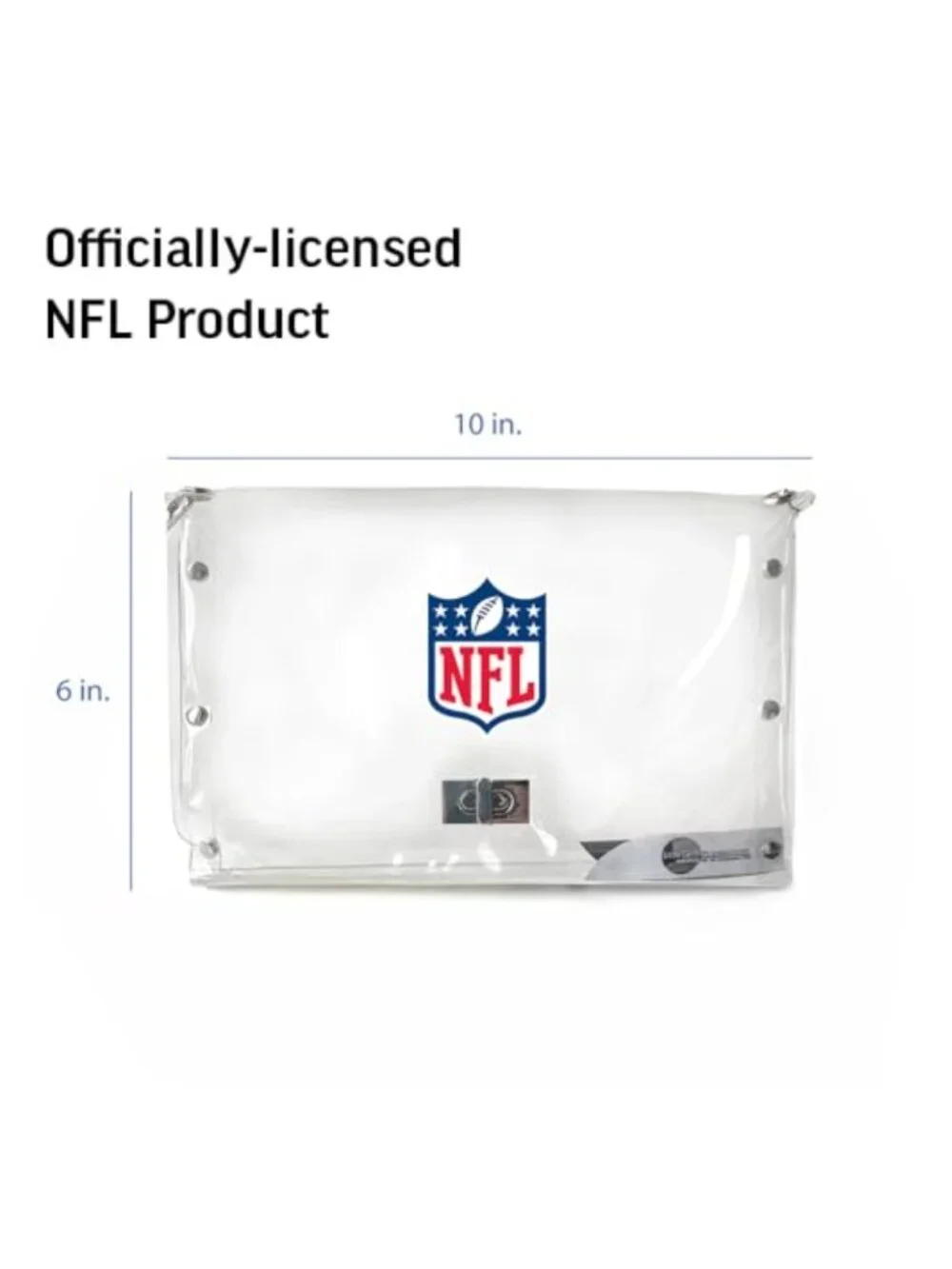 Clear Envelope Purse with Black Fashion Strap, PVC Stadium Friendly